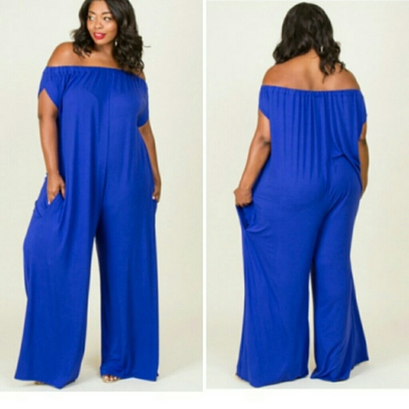 plus size royal blue jumpsuit